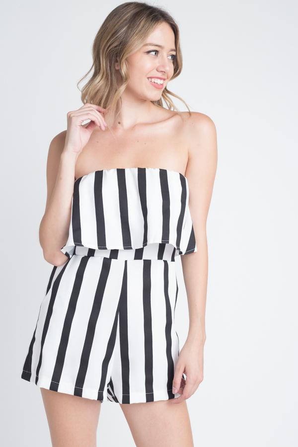 Romping Around - Striped Romper