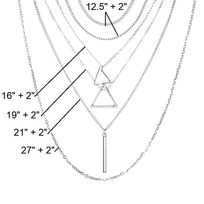 Double Triangle - Layered Necklace